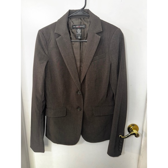 New York & Company Brown Blazer Women's Size 4 Two Button Career Jacket - Picture 1 of 5